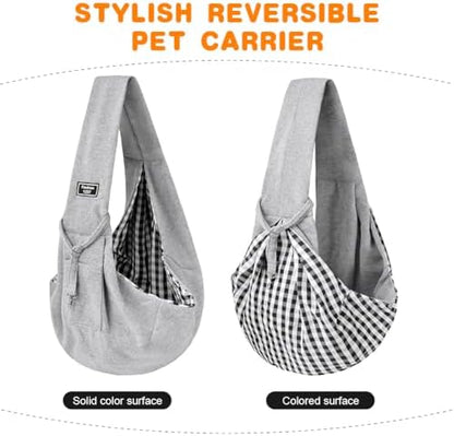 Dog Sling Carrier with Padded Strap, Reversible Pet Carrier - Image 4