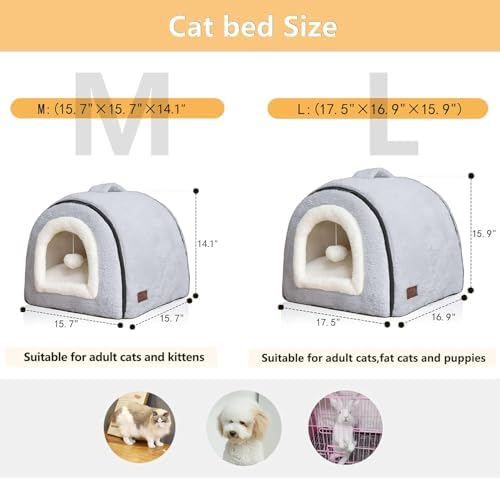 Cat Bed for Indoor Cats，Foldable cat cave，Anti-Slip & Water-Resistant - Image 6
