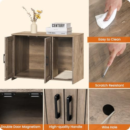 Dwanton Cat Litter Box Enclosure, - Image 4