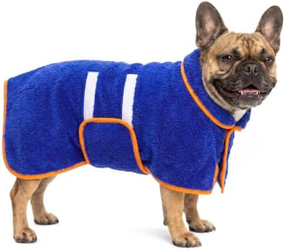 Dog Bathrobe, Super Absorbent for Small to Large Dogs, Dark Blue M by Bienbee