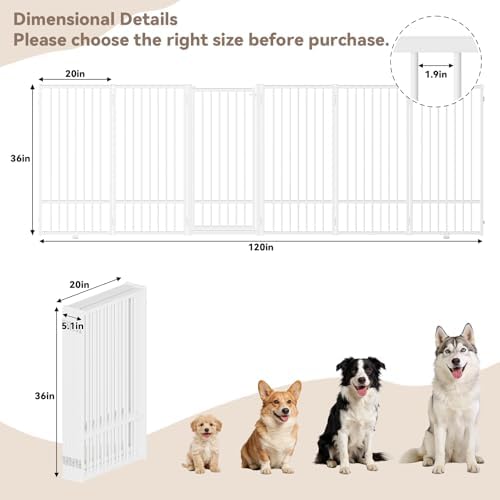 SNUOWU Full Metal Freestanding Dog Gate - Image 3