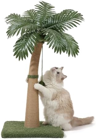 Palm Tree Cat Scratching Post, 3 Interactive Balls and Curved Design Scratching by Unknown