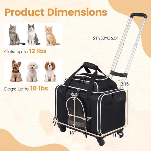PETSITE Rolling Cat Carrier - Image 3