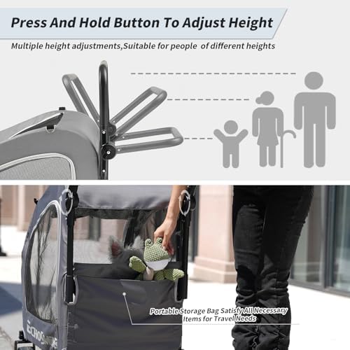 EchoSmile 4-Wheel Pet Stroller for Dogs & Cats - Image 6