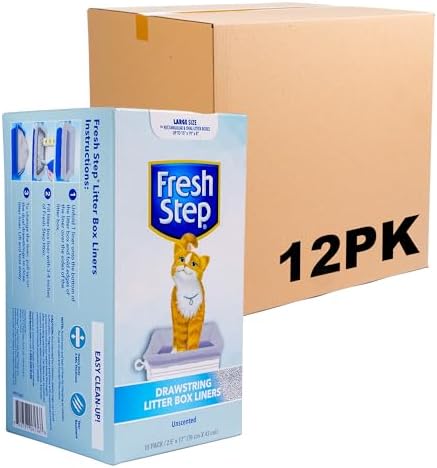 Fresh Step Drawstring Cat Litter Liners, 2.5 ft x 17 in, 15 Ct by FreshStep