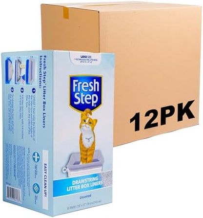 Fresh Step Drawstring Cat Litter Liners, 2.5 ft x 17 in, 15 Ct by FreshStep