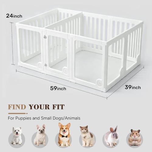 Heeyoo Clear Acrylic Dog Playpen 12 Panels - - Image 2