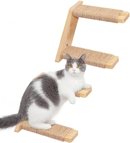 Cat Wall Steps 2-Pack, Two Step Cat Climbing Shelves, Wall-Mounted Reversible by PELUOMOZ