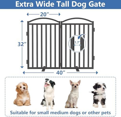Malier Metal Freestanding Dog Gates, Outdoor Indoor Dog Fences, Extra Wide - Image 5