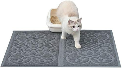 PetLike 2pk 30x18 inch Cat Litter Box Mat, Thick Kitty Litter Trapping Mat by PetsLikePetLike