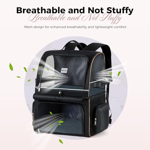 Double Cat Backpack Carrier for 2 Cats, Double-Compartment Pet Carrier Backpack - Image 4