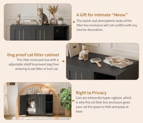 Garvee Cat Litter Box Enclosure, Large Cat House - Image 6