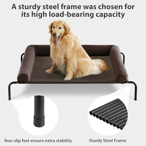 RRPETHOME Large Elevated Cooling Cot, Portable Outdoor Raised Dog Bed - Image 6