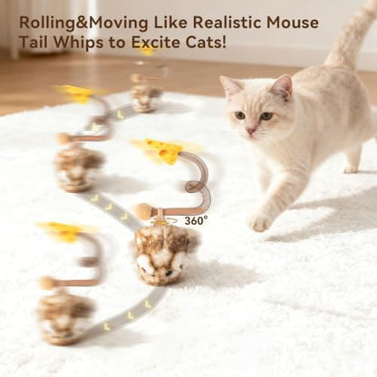 Migipaws Interactive MigiMouse Cat Toy 360° Rolling & Spin - Image 2