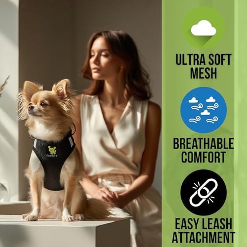 EcoBark Step in Dog Harness, Tiny Soft Mesh Teacup Dog Harness - Image 2