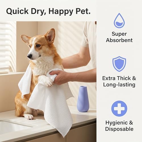 Disposable Pet Towel 10 Pack, Absorbent Drying Towel - Image 4
