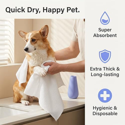 Disposable Pet Towel 10 Pack, Absorbent Drying Towel - Image 4