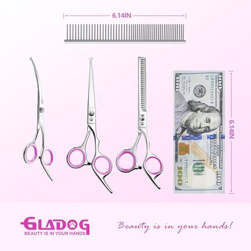 GLADOG Professional 5 in 1 Dog & Cat Grooming Scissors Set - Image 4