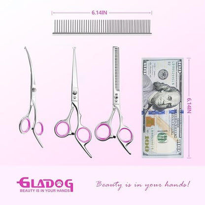 GLADOG Professional 5 in 1 Dog & Cat Grooming Scissors Set - Image 4