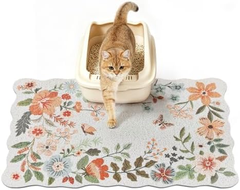 Cat Litter Mat, Traps 100% Litter by YOSEPATI