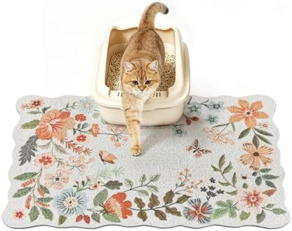 Cat Litter Mat, Traps 100% Litter by YOSEPATI