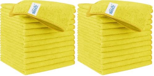 HOMEXCEL Yellow Microfiber Cleaning Cloth, 24 Pack Premium Microfiber Towels by HOMEXCEL