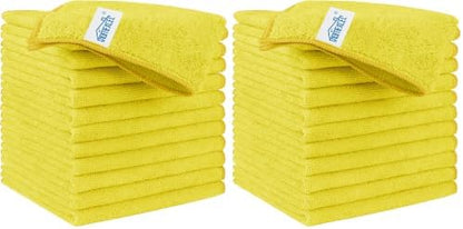 HOMEXCEL Yellow Microfiber Cleaning Cloth, 24 Pack Premium Microfiber Towels by HOMEXCEL