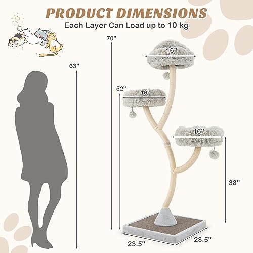 PETSITE 70" Tall Cat Tree, Cat Tower - Image 3