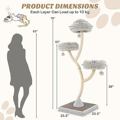 PETSITE 70" Tall Cat Tree, Cat Tower - Image 3