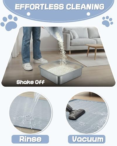 ANWA Waterproof 34" x 22" Large Litter Box Mat, Silicone Litter Mat - Image 4