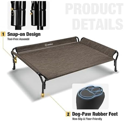 Veehoo Cooling Elevated Dog Bed, Raised Dog Cot - Image 4