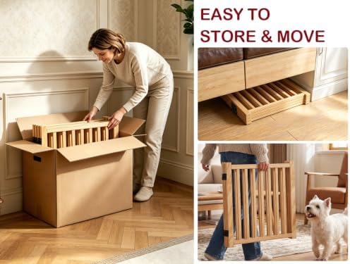 Wooden Freestanding Dog Gate Indoor - Image 6
