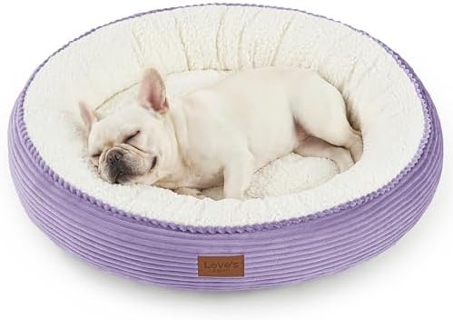 Love's cabin Round Donut Cat and Dog Cushion Bed, 30in Pet Bed by Lovescabin