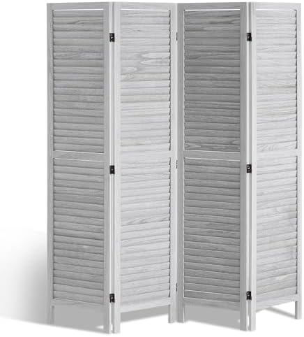 VEVOR Wood Room Divider, 4 Panel Folding Privacy Screen, 66.9 Inches Tall by VEVOR