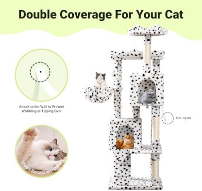 Allewie 64 Inches Cat Tree Tower/Multi-Level Activity Center - Image 7