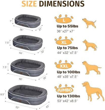 Waterproof Orthopedic Dog Bed for Extra Large Dogs, Dark Grey - Image 3