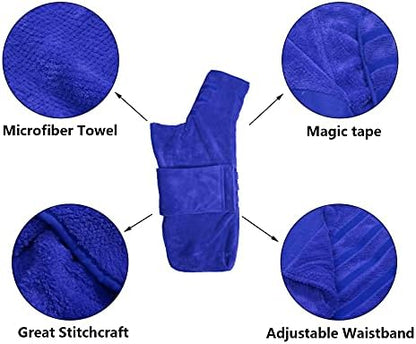Geyecete Pineapple Grid Fast Drying Super Absorbent Dog Cat Bath Robe Towel - Image 2