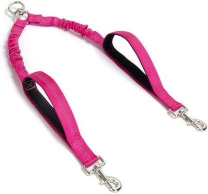 Dual Dog Leash Coupler Double Control Padded Handle by Mycicy