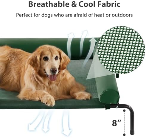 RRPETHOME Large Elevated Cooling Cot, Portable Outdoor Raised Dog Bed - Image 3