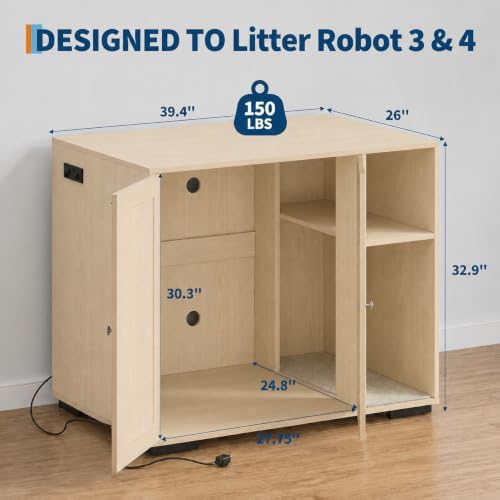 Garvee Cat Litter Box Enclosure, Large Cat House - Image 2