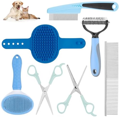 Pet Grooming Kit with Pet Shedding Slicker Brush, Bath Massage by Aiolpy