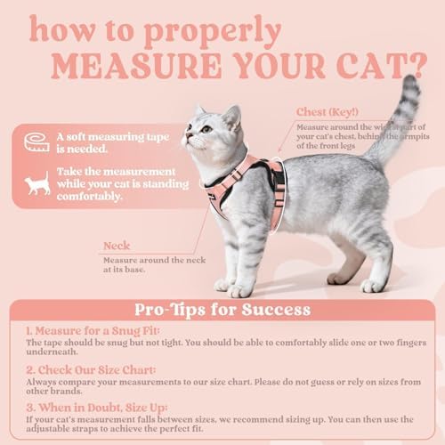 rabbitgoo Cat Harness and Leash Set, Escape Proof Vest, Light Salmon Pink - Image 2