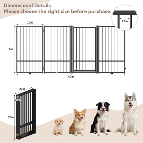 SNUOWU Full Metal Freestanding Dog Gate - Image 3