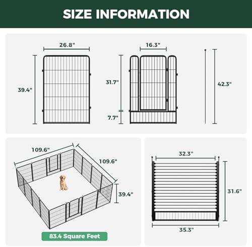 FXW Rollick Dog Playpen with RV Step Grid, 16 Panels - Image 3