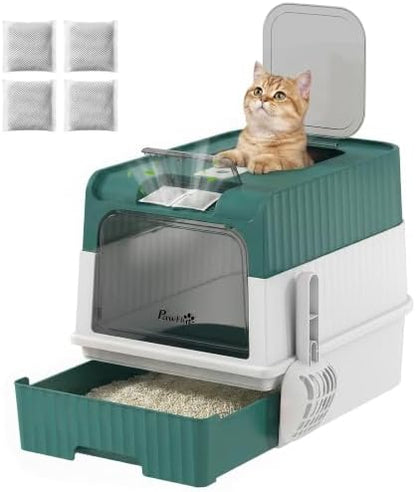 PawHut Cat Litter Box with Lid, Pull-Out Drawer Tray by PawHut