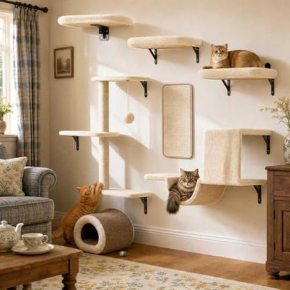 6-in-1 Wall Mounted Cat Climber Set by Unknown