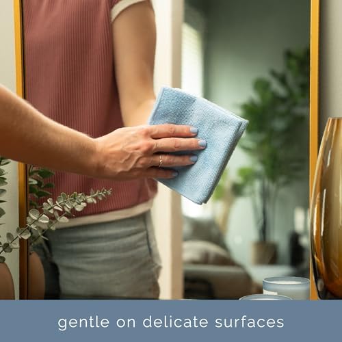 S&T INC. Microfiber Cleaning Cloth, 50 Pack, 11.5" x 11.5", Light Blue - Image 3