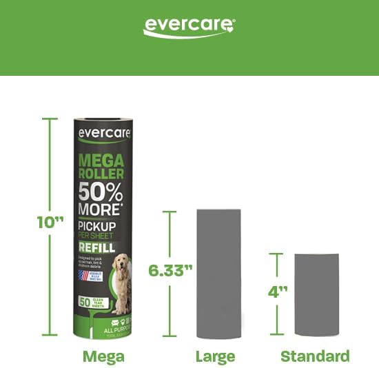 Evercare Pack of 6 10" Wide Large Surface Mega Pet Roller Refill, 50 Sheets Each - Image 2
