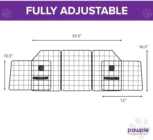 Pawple Dog Car Barrier for SUV's, & Trucks, Adjustable Large Pet Divider - Image 2