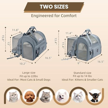 Lollimeow Expandable Large Cat Carrier Backpack, Supports up to 22 lbs - Image 2